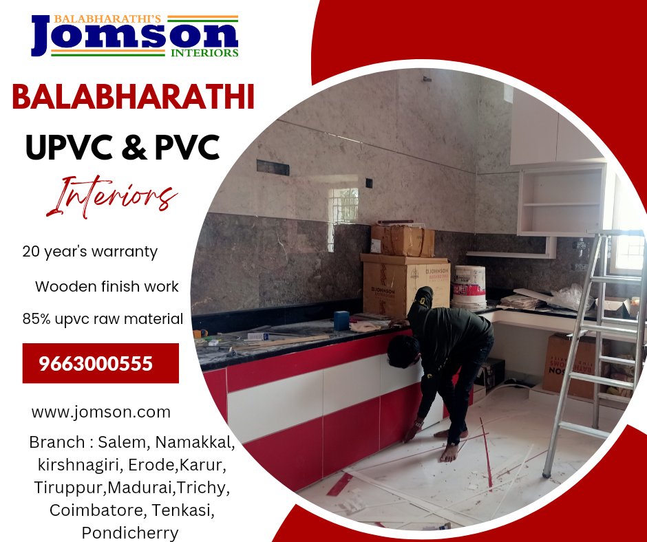 pvc_interiors's tweet image. Balabharathi upvc interiors salem  UPVC Jomson Brand 20 years warranty  Price Detail call 9663000555 #upvcinteriors #upvcjomsonbrand #upvcmodularkitchen #upvckitchencabinets #upvccupboardwork #jomsonupvcinteriors #upvcwardrobe #pvcmodularkitchencolors
youtu.be/jyKtdCjs3BY