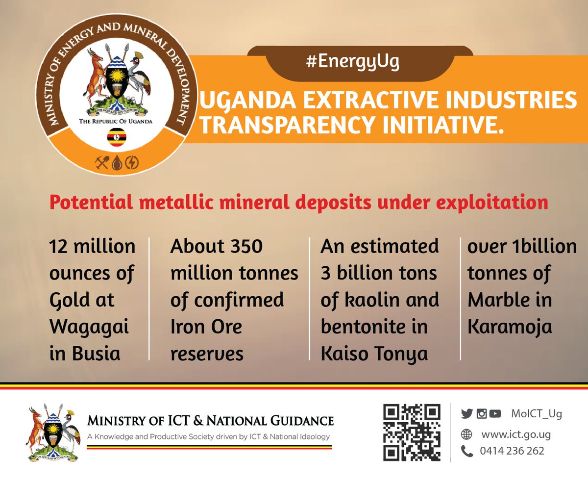 The 3rd National Development Program, the Mineral Development Program, aims to increase mineral exploitation and value addition in selected resources for quality and gainful jobs in industrialization. #EnergyUg