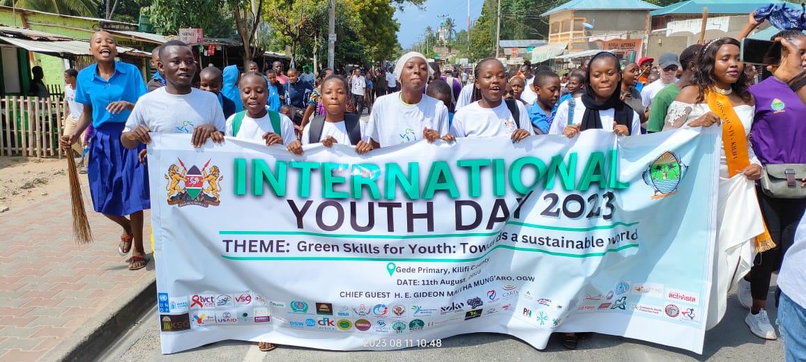 Today we celebrate the International Youth day at Gede in Kilifi. #IYD2023 #KCCGP #IYDKlf #GROWithUs