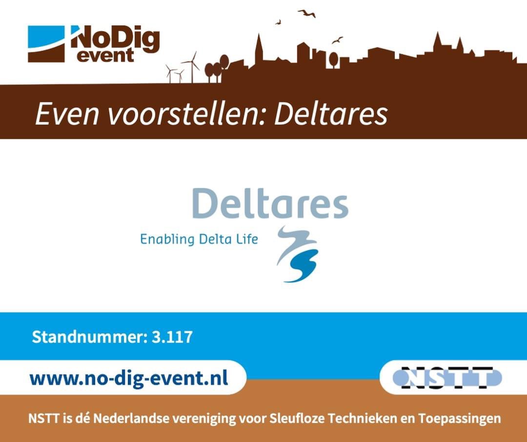 NoDigEvent's tweet image. Ontdek meer op ons komende evenement: 
NSTT No-Dig Event -11 en 12 oktober!

De spanning neemt toe naarmate we dichter bij ons evenement komen, en we zijn verheugd om de volgende exposant aan jullie voor te stellen: 

@DeltaresNL @deltares 

👉 no-dig-event.nl/inschrijven