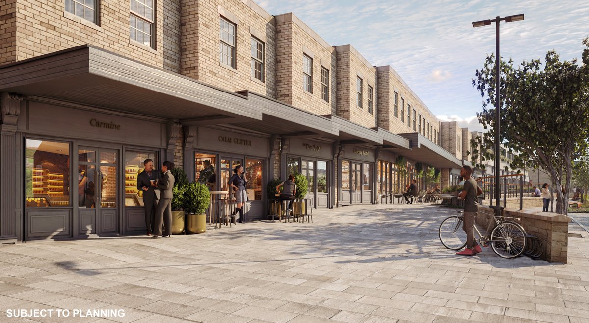 Our vision for the precinct area of Manchester Road in Stocksbridge is really taking shape.
Still subject to planning and further survey work, but here's our latest artist's impression of this part of the town centre. 
#Stocksbridge #TownsFund