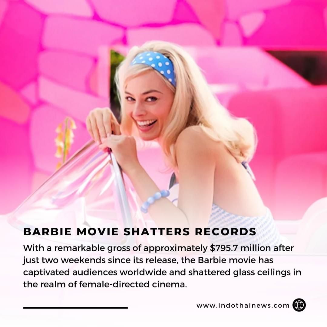 The highly anticipated Barbie film, directed by Greta Gerwig,  has soared at the box office, grossing approximately $795.7 million in just two weekends since its release.

Read More:indothainews.com/greta-gerwigs-…

#BoxOfficeHit  #Barbie #GretaGerwig
#IconicDoll #BarbieEmpowerment