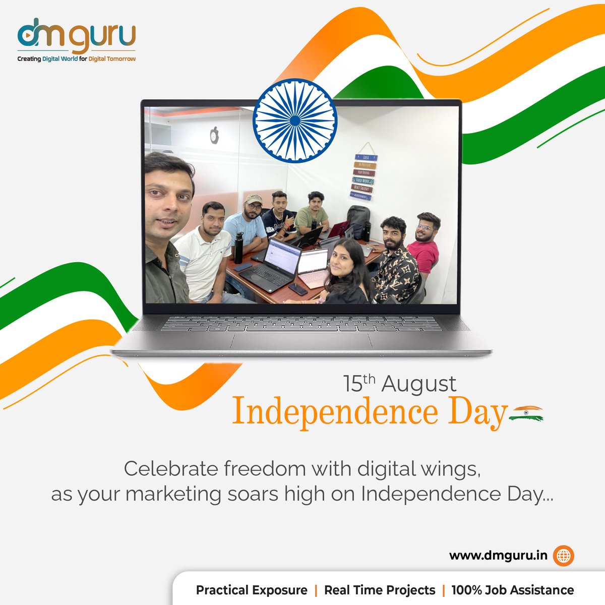 dmguru_training's tweet photo. Celebrate freedom with digital wings, as your marketing soars high on Independence Day...🧡🤍💚

#independenceday #india #freedom #nation #digitalmarketing #dmguru https://t.co/CMapQPqUOR