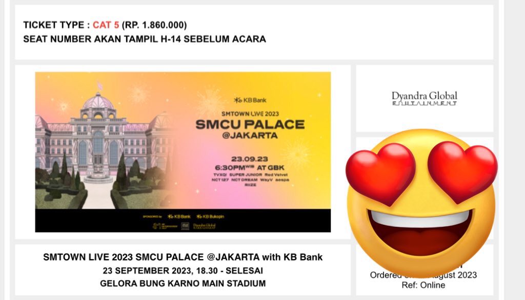 hi kaa, di aku ada yuu, fee 200k/tix aja, dibantu sampe tiket fisik