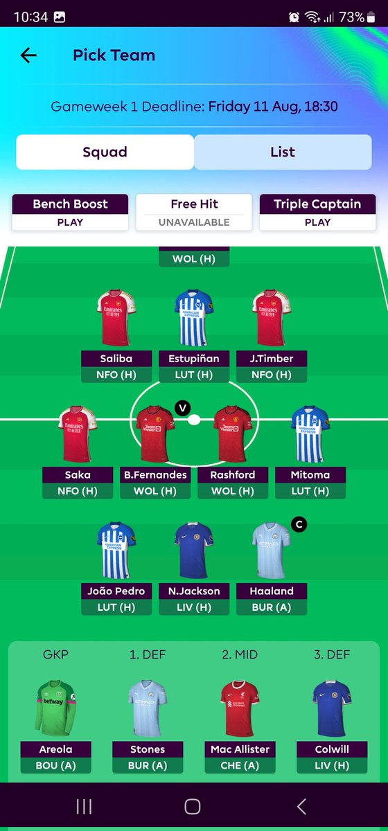 SeaniesNotHot's tweet photo. @aaroncikaya Think I'm safe for week 1 at least 👏 https://t.co/dOyURlmJWD