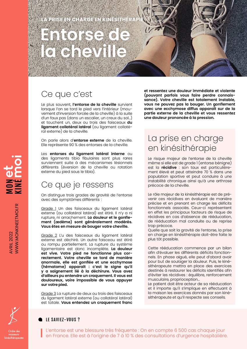 #MonKinéEtMoi
Vous ne serez pas surpris en apprenant que le kinésithérapeute peut prendre en charge l'#Entorse de la cheville 🦶

Plus d'informations ⬇️
all.monkineetmoi.fr/app/uploads/20…

#KinéActeurDeSantéPublique #KinéActeurDePrévention #Santé #Prévention #Kiné