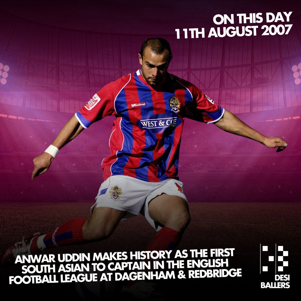 desiballers's tweet photo. #onthisday 2007 - @AnwarU01 becomes the first south Asian to captain in the EFL in @Dag_RedFC League Two clash with Stockport County
#history #desiballers #asiansinfootball #southasiansinfootball #anwaruddin #daggers https://t.co/YAqNABU0mu