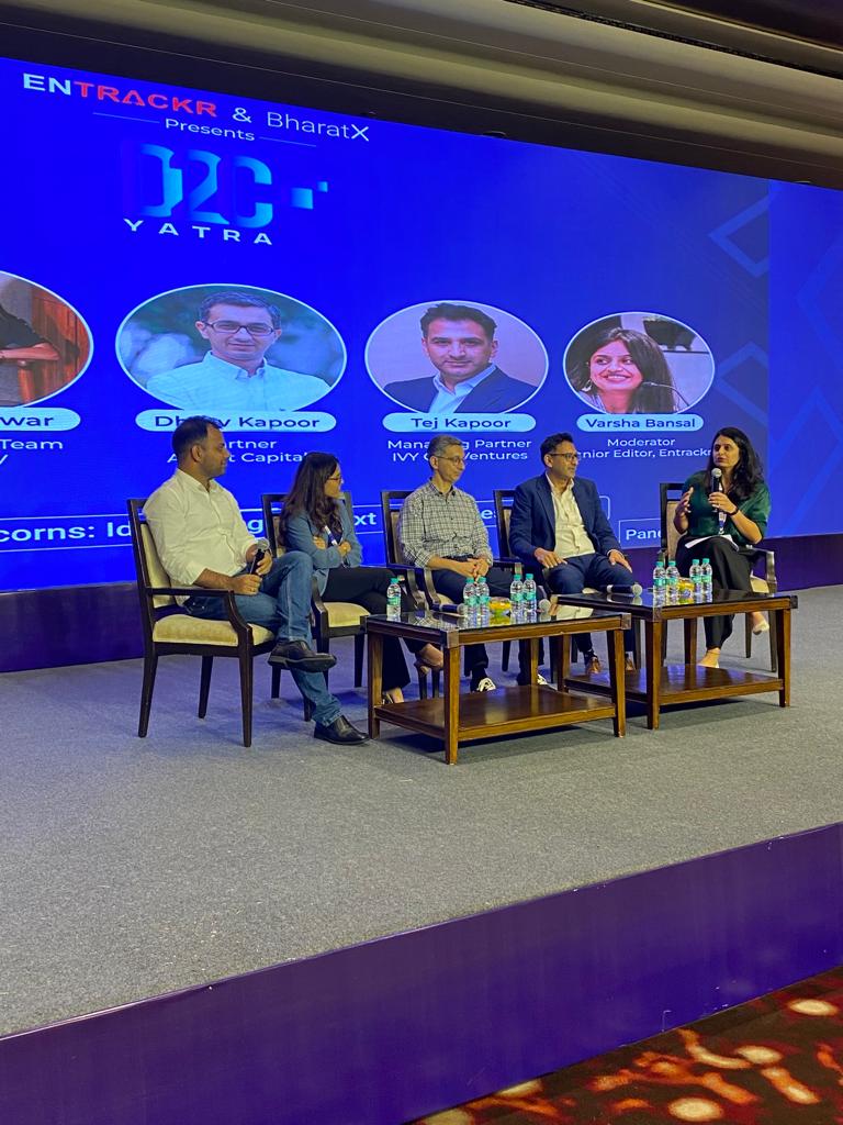 entrackr's tweet photo. Hang tight, the excitement continues at #D2CYatra! Up next, we're diving deep into the world of D2C unicorns with Amit Khatri, Bipin Shah, Prachi Pawar, Dhruv Kapoor, and Tej Kapoor. It's all about identifying the stars of the D2C universe! https://t.co/SHarkdiBAB