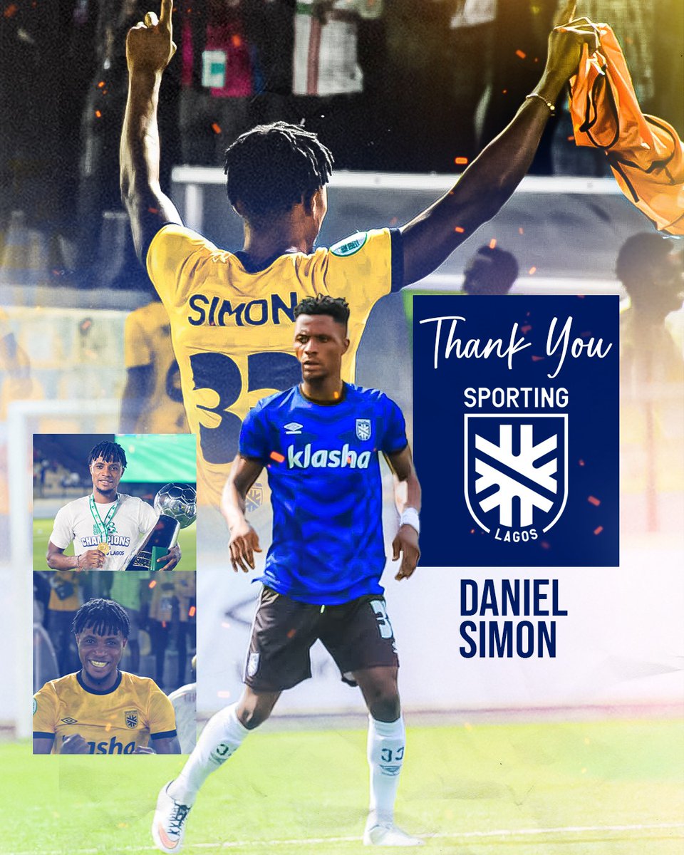 OmitomiSimon's tweet photo. Grateful for an incredible season with Sporting Lagos! 🙏✨ Being part of the team that secured our promotion to the NPFL was an unforgettable journey. Thank you for the memories and the support. On to new adventures! 💪🏆⚽ 
.
.
.
#ThankYouSportingLagos #OnwardAndUpward https://t.co/RbwgJVK113