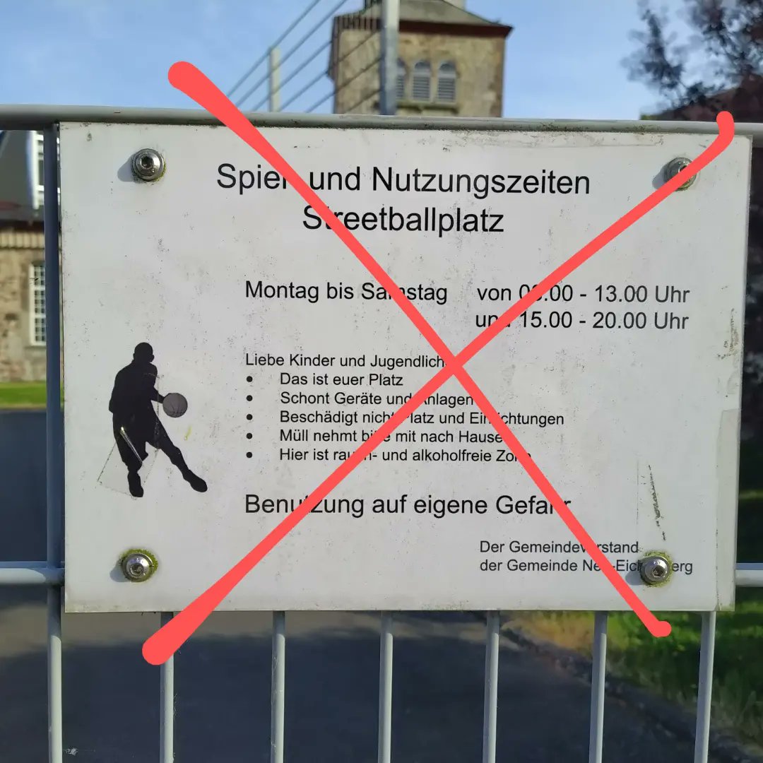 miteinanderneb's tweet photo. Verbesserte Nutzungszeiten auf dem Streetball Platz in Hebenshausen. Ihr könnt jetzt Abends bis 22 Uhr 🏀 spielen. ABER: Nehmt immer Rücksicht auf die Anwohner und seid nicht zu laut.
Sonntags und an Feiertagen ist das Spielen nicht erlaubt. https://t.co/wJ9CbssZFF