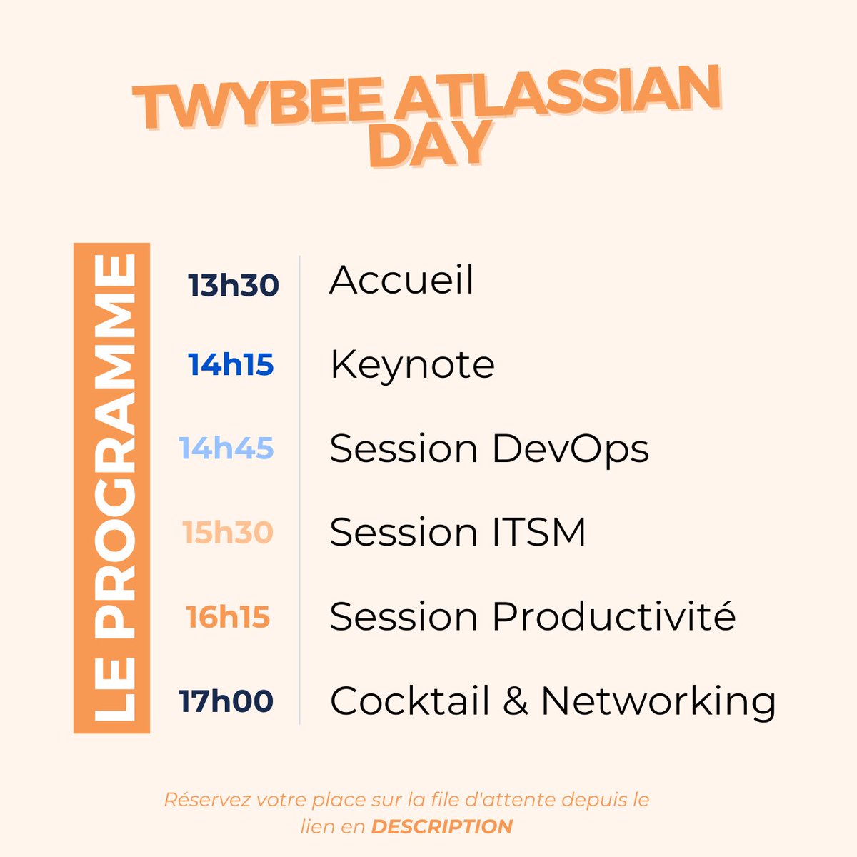 twybee's tweet photo. Vous l’attendiez… Nous vous révélons enfin le programme du Twybee Atlassian Day 🥳

Pour réserver gratuitement votre place sur la liste d’attente, c’est par ici 👉 https://t.co/1QtA3EBSHy

#Atlassian #AtlassianPartner #TwybeeAtlassianDay @Atlassian https://t.co/Xg35H1WC0z