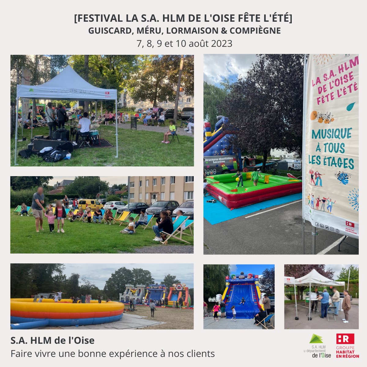 sahlm60's tweet photo. La @sahlm60 et son #Festival la « S.A. HLM de l’Oise Fête l’Été » a rassemblé +600 habitants à #Guiscard #Méru #Lormaison et #Compiègne cette semaine ! 
 
Programmation jusqu’au 31 août 2023 : https://t.co/yyO5LLhIuS
 
@HabitatenRegion @UnionHlmHdF  @CD_oise https://t.co/pGSwRn8M3N