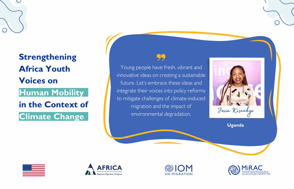 IOM_EHSA's tweet image. 👉🏾@JoviaKisaakye 🇺🇬joins @UNMigration in Nairobi for the Youth Engagement forum on 16-17 August 

The 2-day event invites representatives from Africa engaging on #Youth, #HumanMobility &amp;amp; #ClimateChange nexus🌍

@IOMEnvironment | @IOM_MENA | @IOMROWCA | @IOMROPretoria | @StatePRM