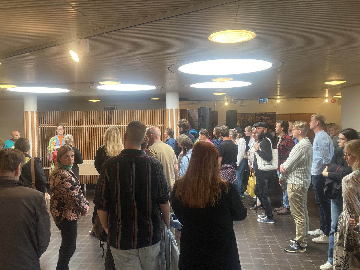 NorwayinIceland's tweet photo. Kunstutstillingen GRÍMUR🎭 hadde en meget vellykket åpning i går på @NordicHouseRVK. Anbefaler å ta turen innom om du er i Reykjavík🇳🇴🇮🇸 https://t.co/yzM5CI9uGp