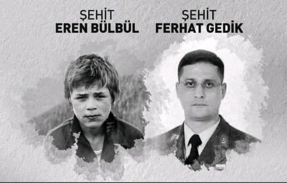Şehadetlerinin 6'ncı yılında Eren Bülbül ve Jandarma Astsubay Kıdemli Başçavuş Ferhat Gedik'i saygı ve rahmetle yad ediyoruz. #iyikivarsınEren #iyikivarsınFerhat
