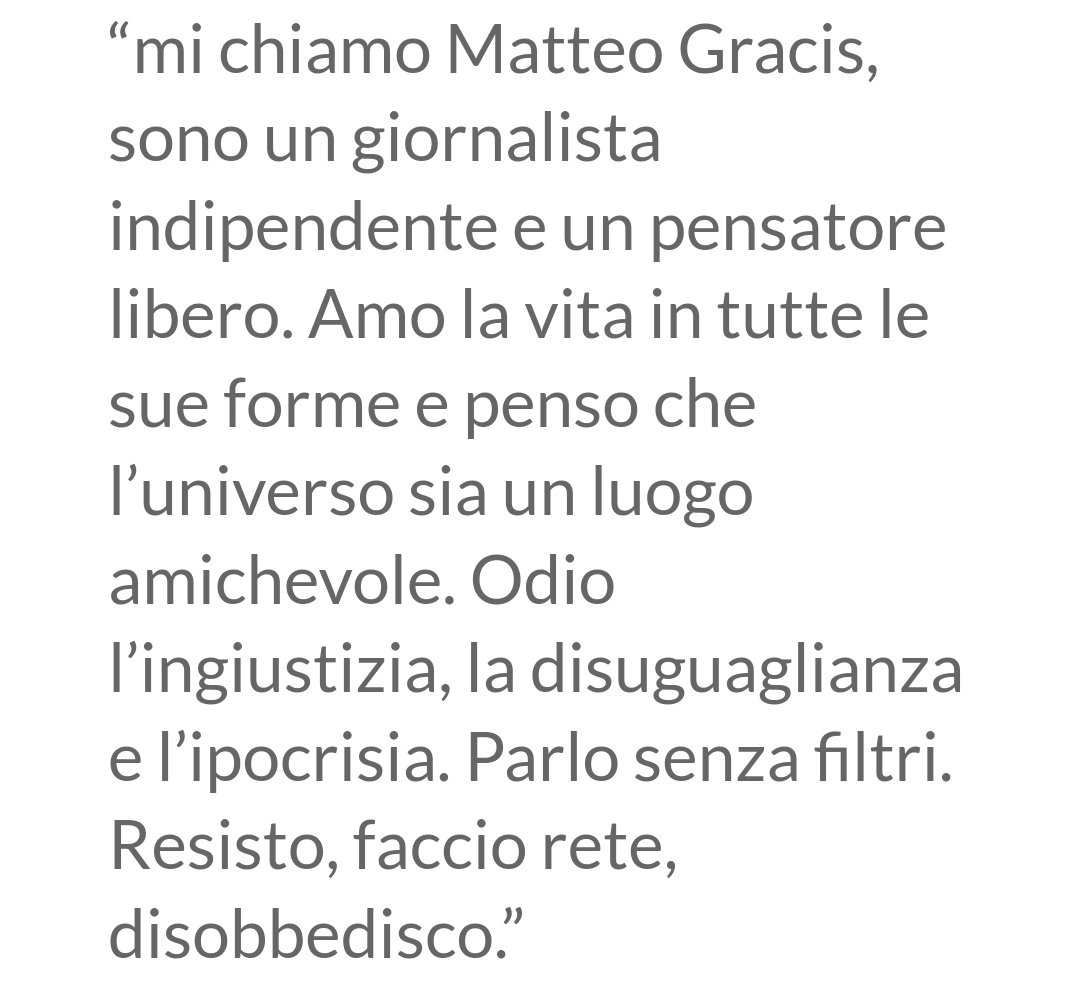 ita.li.it/2023/06/18/mat…

Matteo GRACIS

intervistato a nome del Coordinamento nazionale #ITAli da Carlo M. DONELLI.
#MatteoGRACIS #GRACIS #ItalianiLiberi #UnitisiVince #Unitisipuò #FREEvax