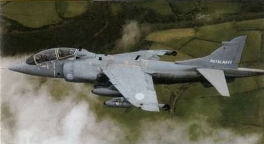 HarrierPres's tweet photo. Above the clouds with 899NAS and this T.4N, equipped with practice bombs and external tanks. Early to mid 90s. #HarrierT4N #899NAS #Harrierpres https://t.co/272OoyWKcI