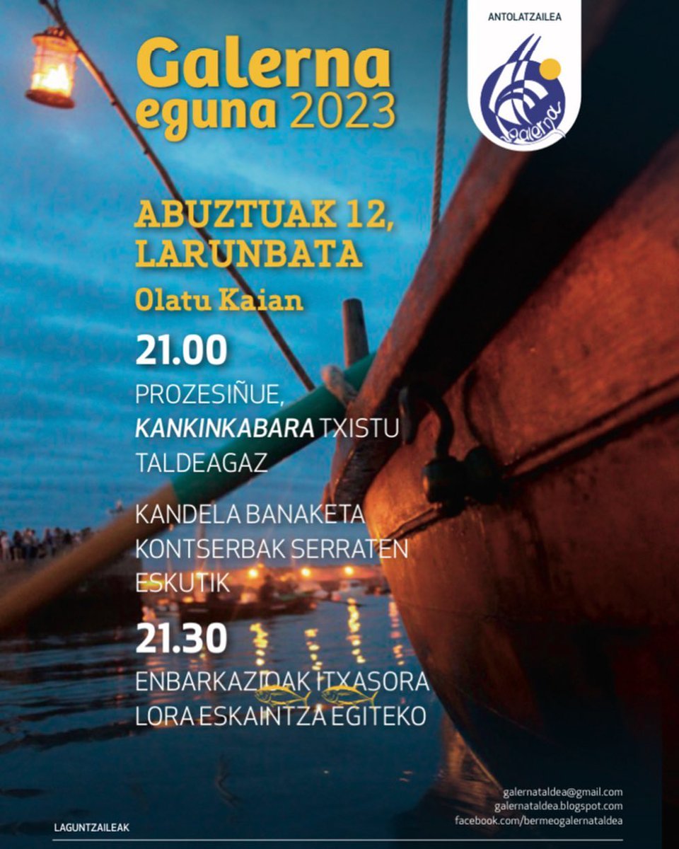 serrats's tweet photo. A todos los que tengáis la oportunidad, mayores y pequeños, os animamos a venir este fin de semana a Bermeo a disfrutar del amplio abanico de actividades. https://t.co/rMWjKQgnNy