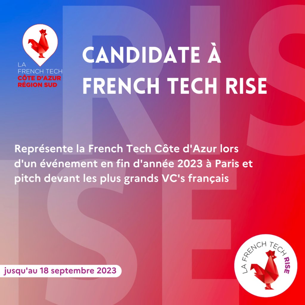 🚀 #LaFrenchTech relance le programme #FrenchTechRise en 2023 pour sa 3ème édition. ➡️ La @FrenchTechCdA recherche son champion local. ➡️ Candidatures jusqu'au 18/09 ➕frenchtechcotedazur.fr/french-tech-ri… #investinCotedAzur #NiceCotedAzur #Business