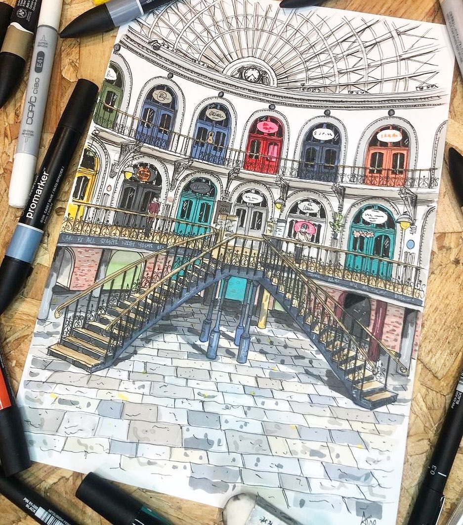 RushbondPLC's tweet image. We’ve noticed some incredible artwork of the #CornExchange being  created and shared by some extremely talent artists. ​

Take a look… ​

@ArtbyArjo 

#Leedsart