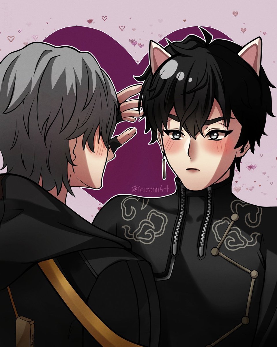 Caelus gives Dan Heng cat ears 🫶 
#caeheng #dancae