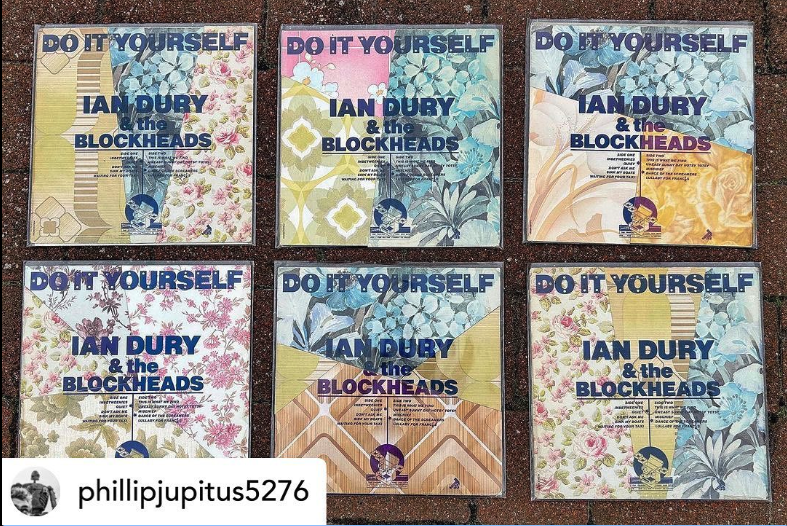 “Did It Myself” artworks, Phill Jupitus. Original 1979 sleeves by Barney Bubbles, based on approx 35 eds of Crown Wallpaper. You can buy a “Did It Myself” artwork - DM: @MorningNantwich #ianduryandtheblockheads #barneybubbles #doityourself #stiffrecords #philljupitus