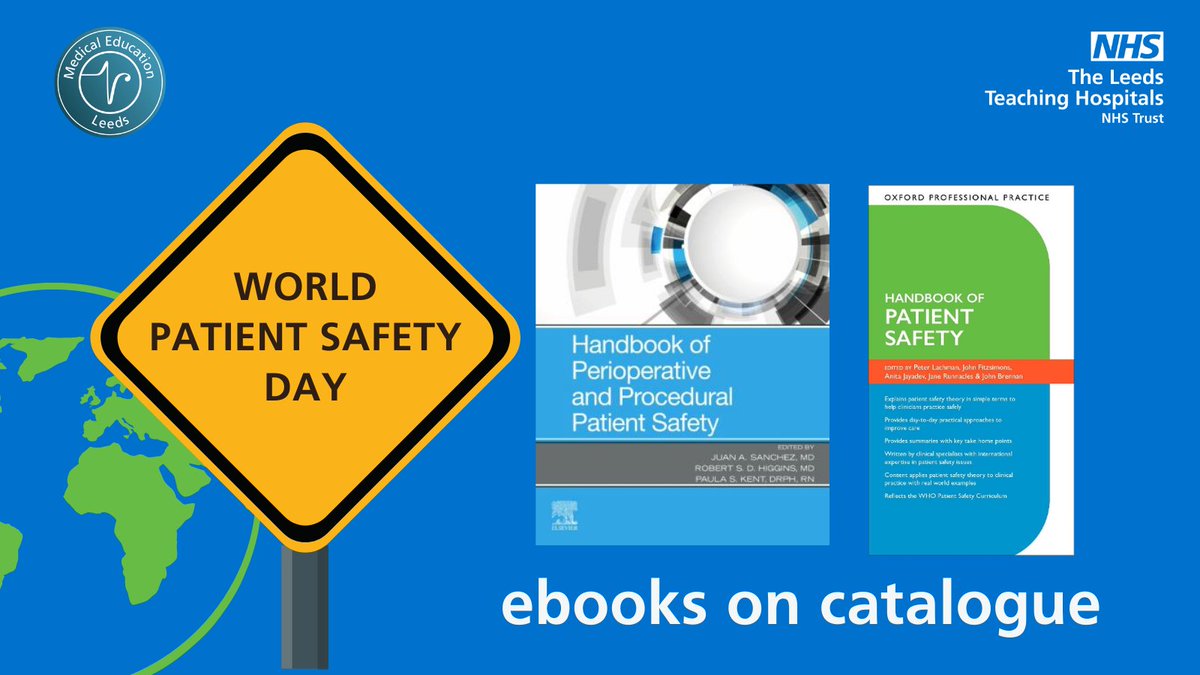 Today is #PatientSafetyDay 🪧 . A good time to arm yourself with information on best practice and refresh your knowledge of safety during procedures.
Search for ebooks/books on our catalogue:ltht.sirsidynix.net.uk/uhtbin/cgisirs…