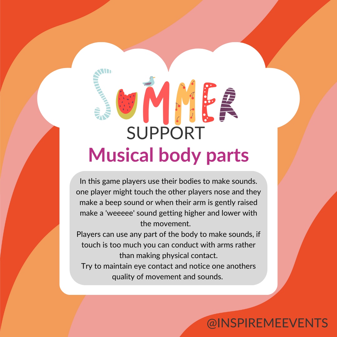 LtdInspire's tweet image. 🎶🌞 Dive into the rhythm of summer fun with our unique Musical Body Parts Game! 🎵 In this exciting game, you&apos;ll explore a symphony of laughter and creativity as you connect through touch and movement. #MusicalBodyPartsGame #PlayfulConnections #SummerSupport #InspireMe