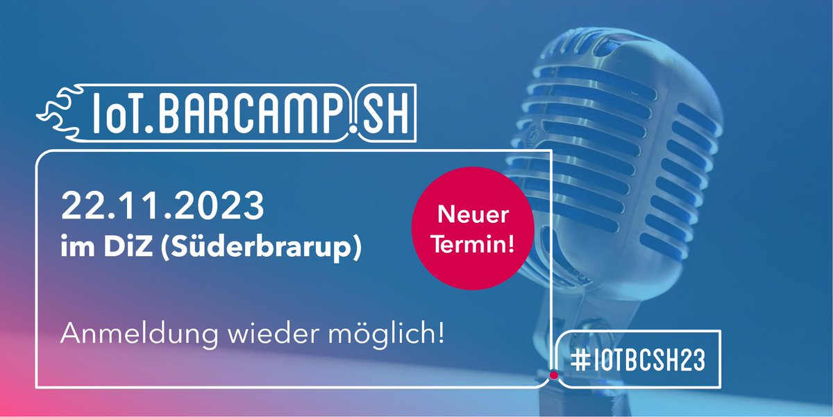 📅 IoT Barcamp SH 2023 jetzt am 22.11.2023

🖱 Anmeldung: nodes.sh/news/iot-barca… #IOTBCSH23