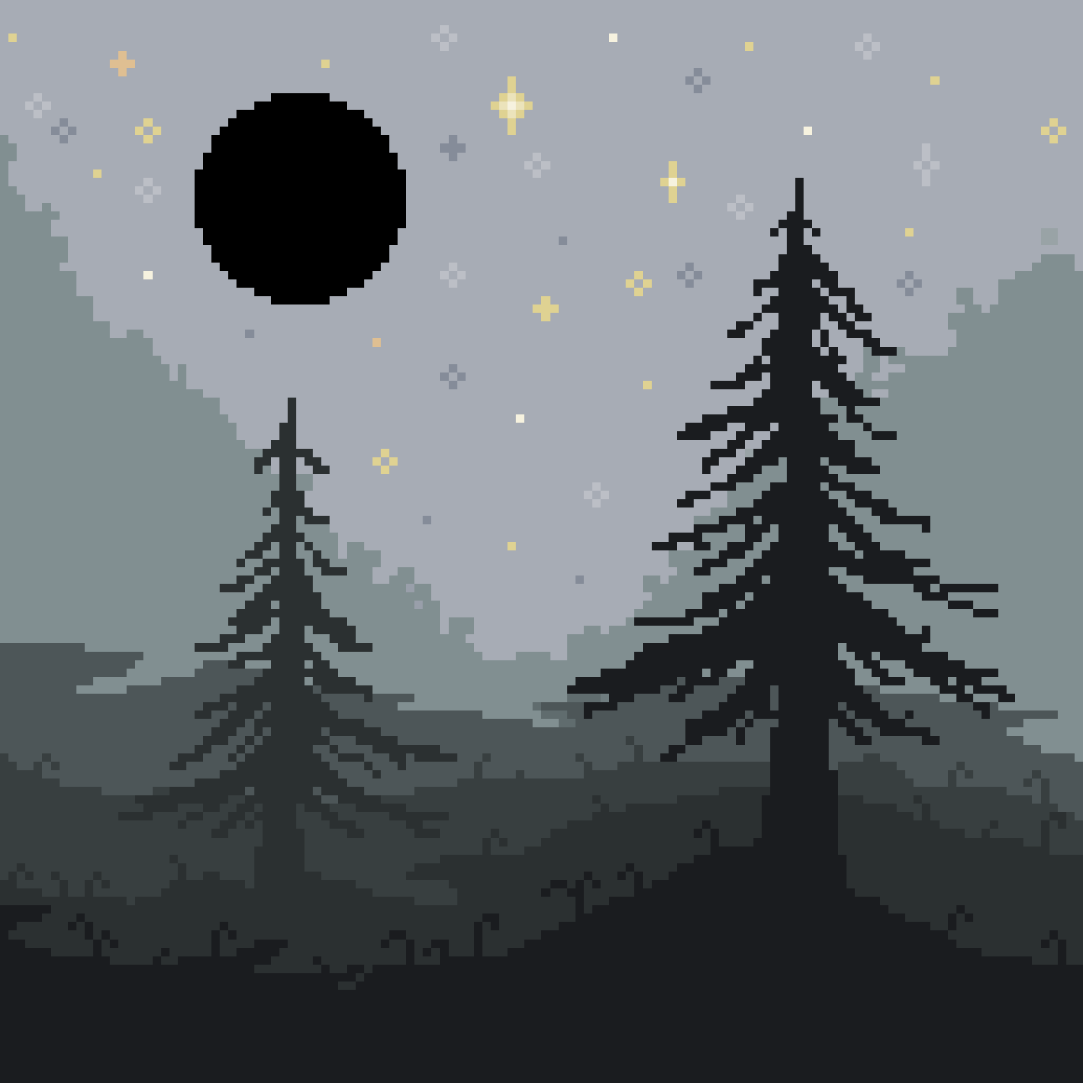 pixelbrush_app's tweet photo. Art by @Instagram/sanbrox_yt  #pixelart #art #ドット絵 #forest #gloomy #indiedev https://t.co/ocP4XklqKF