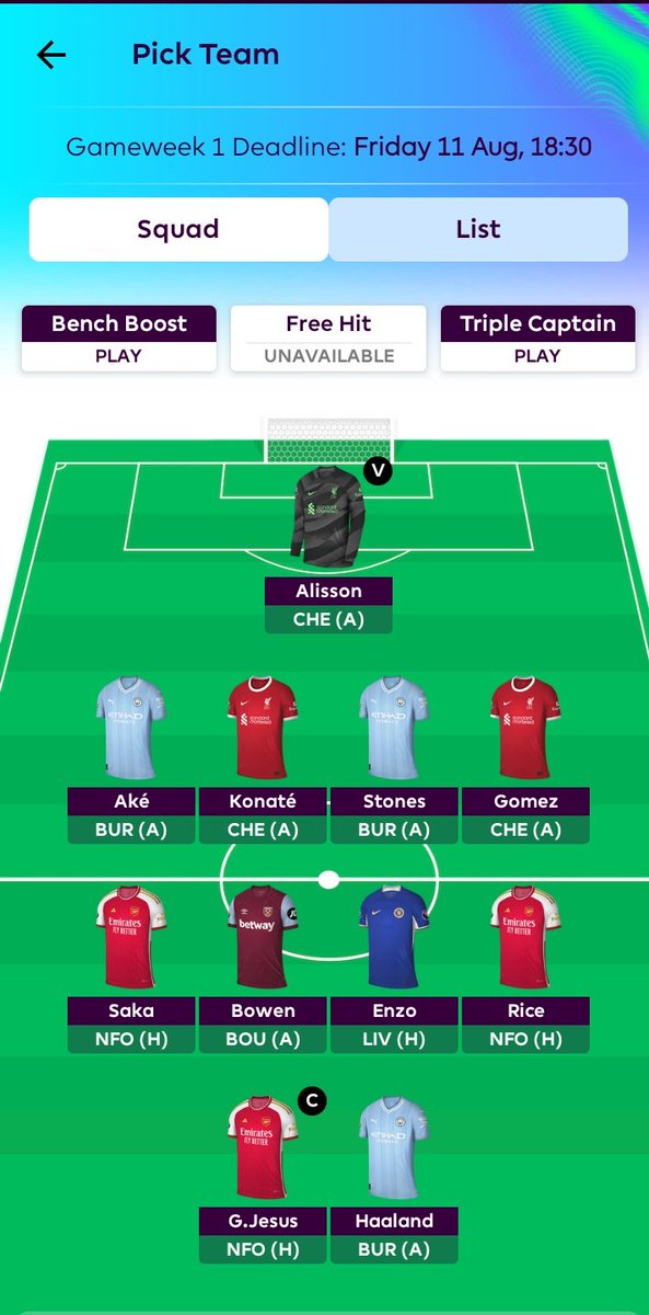 iam_tblvck's tweet photo. @OfficialFPL my first 11😇 https://t.co/GZTvCoKxlt