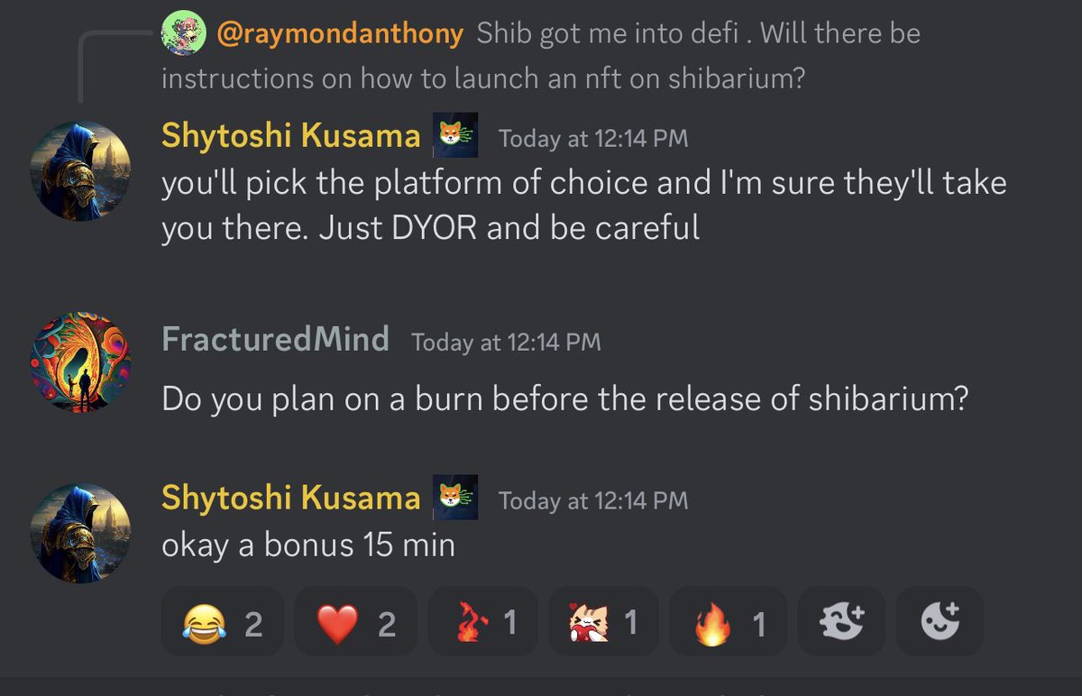 LucieSHIB's tweet photo. . @ShytoshiKusama is chatting on Shibarium tech discord 😁 https://t.co/vRfrmRQaWY