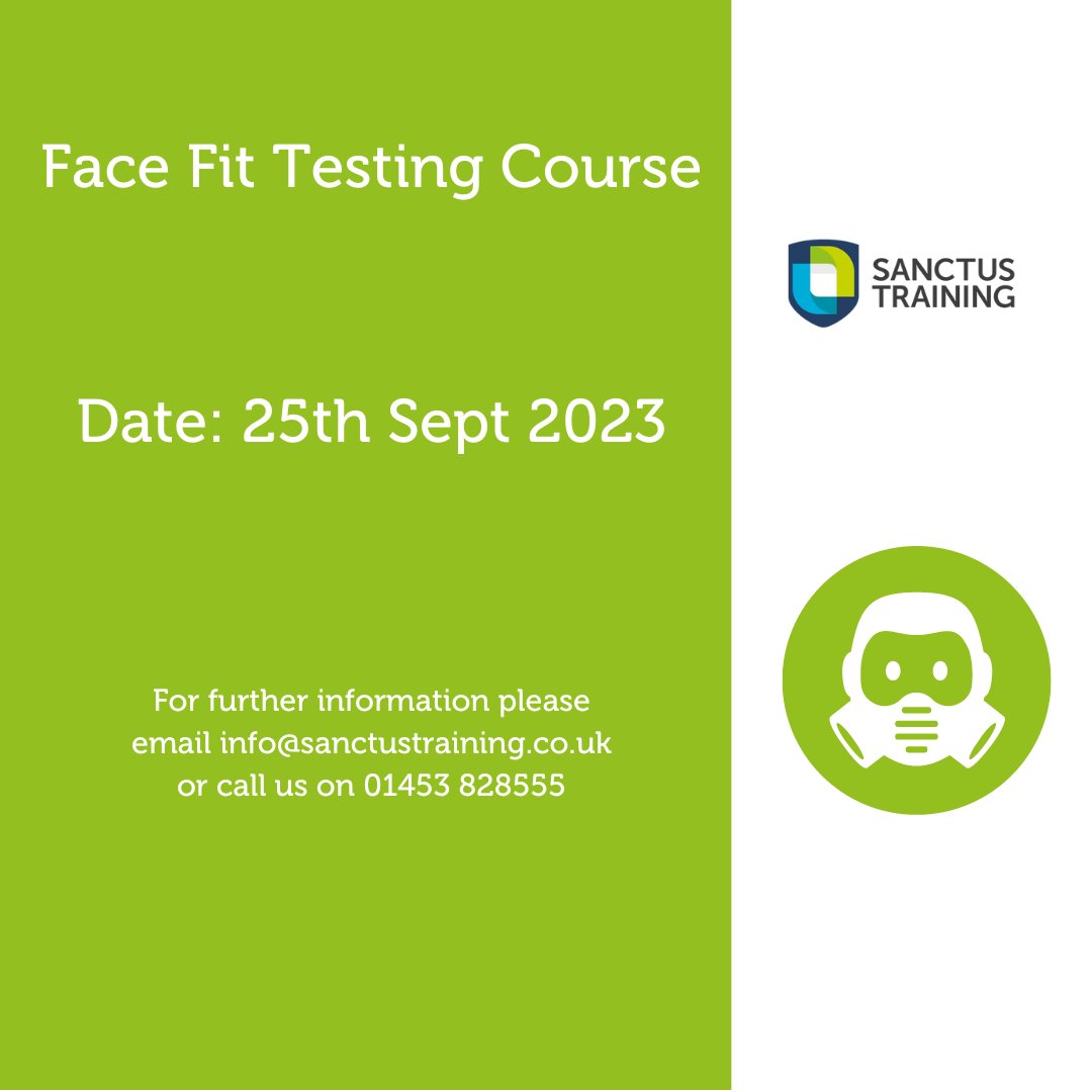 sanctustraining's tweet image. Face Fit Testing course, 25th Sept 2023. sanctustraining.co.uk/courses/health…
#FaceFit #HSTraining
