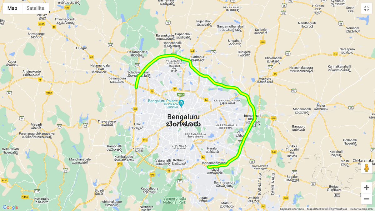 Bangalore peripheral Ring Road map : r/bangalore