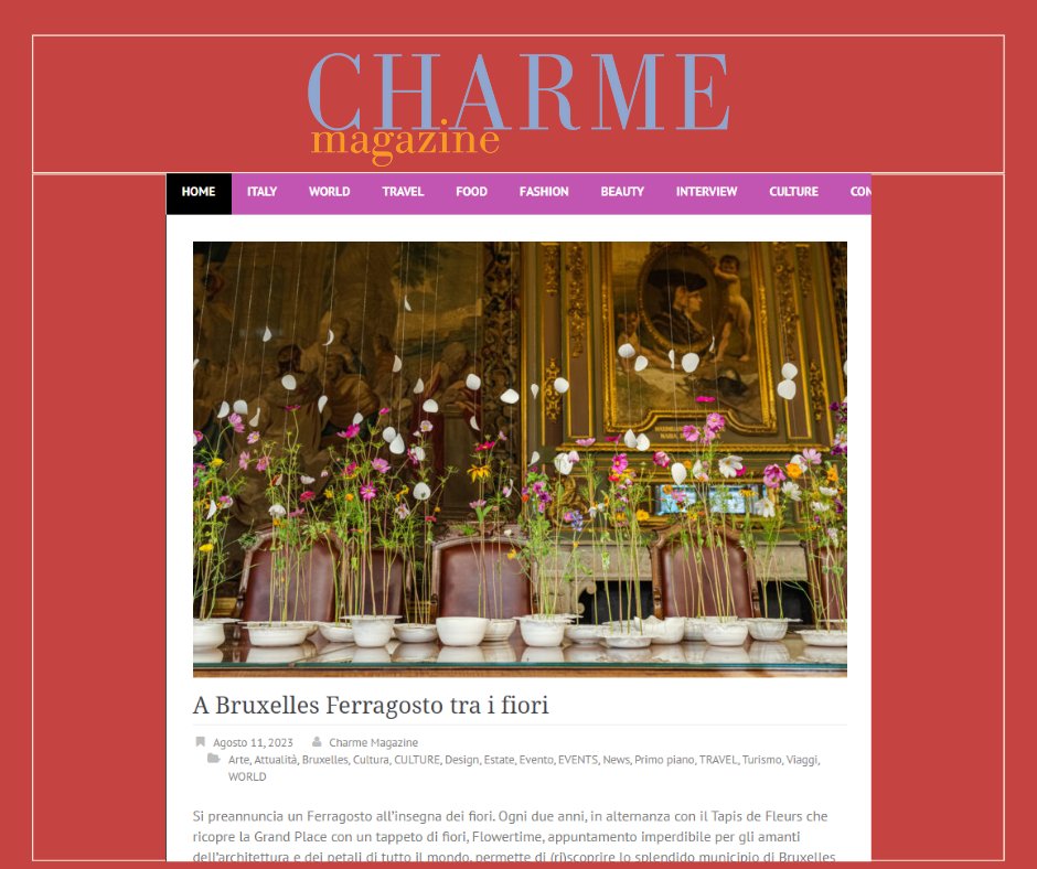 MCSMarketing1's tweet image. Si preannuncia un #Ferragosto all'insegna dei fiori in quel di Bruxelles con #Flowertime, appuntamento che permette di (ri)scoprire lo splendido municipio della Capitale delle Capitali sotto una luce completamente diversa.

Tutto su @charmemagazine1👉bit.ly/3KDpZdQ