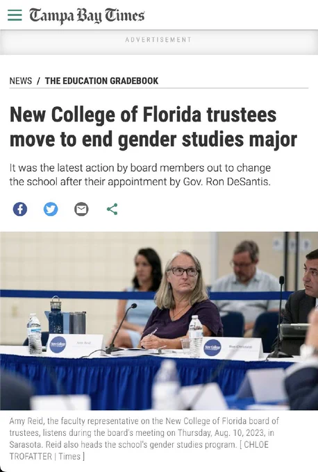 L'université floridienne New College of Florida vient de supprimer les études de genres de ses matières proposées.