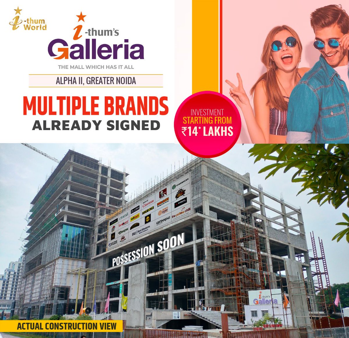 ithumworld's tweet photo. ITHUMS GALLERIA - #POSSESSIONSOON
Multiple Brands Already Signed. Investment starting from Rs.14* Lakhs only. Hurry up, as prices are soaring in Greater Noida. For detailed project info, call us at 7835877777.
.
#IThumsGalleria #CommercialMall #CommercialProject #IThumWorld https://t.co/EyIcFB4hDM