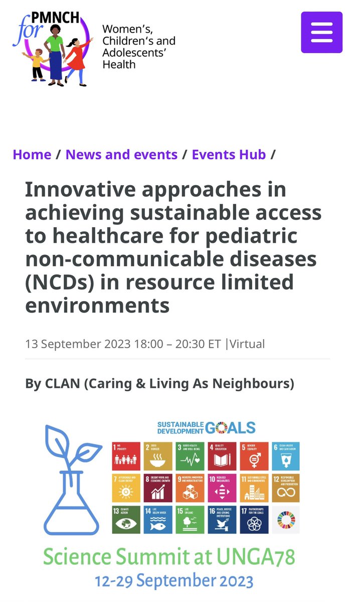 clanchildhealth's tweet photo. Please join us!
#UNScienceSummit on Wednesday 13 September, 18:00-20:30 ET
Virtual event focusing on reducing preventable mortality associated with childhood #NCDs in #LMICs
Let’s achieve the #SDGs #LeaveNoChildBehind #equity #UHC #A2M #NBS
Register: https://t.co/1ukEoH6zZq https://t.co/vzSIjLJuZe