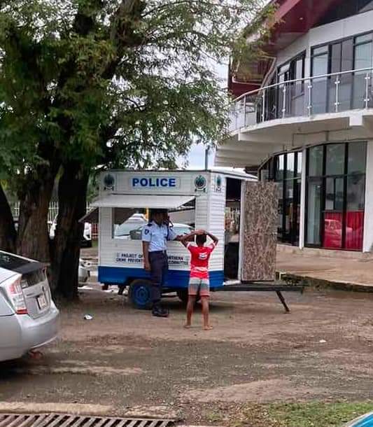 fiji_force's tweet photo. Police Constables Sairusi Nalevea and Kalivati Tuitoga manning the Police Caravan in Labasa today at its new temporary location outside Savilla House.

#saluspopuli #FijiPolice #Fiji #friendlynorth

https://t.co/IBNirVNpUh https://t.co/v94VNa9tTe