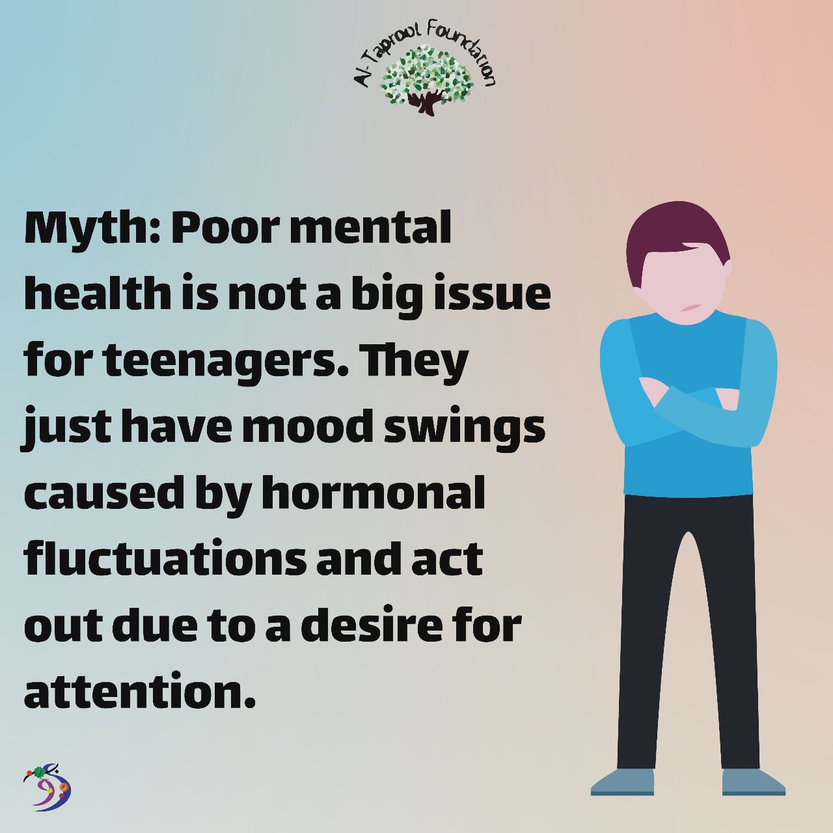 al_taproot's tweet photo. Truth or Myth:
Poor mental health is not a big issue for teenagers. They just have mood swings caused by hormonal fluctuations and act out due to desire for attention ?
.
.
.
.
.
.
We provide psychological and mental health counselling as well as nutritional services.
#psychology https://t.co/pU7y83ngOa
