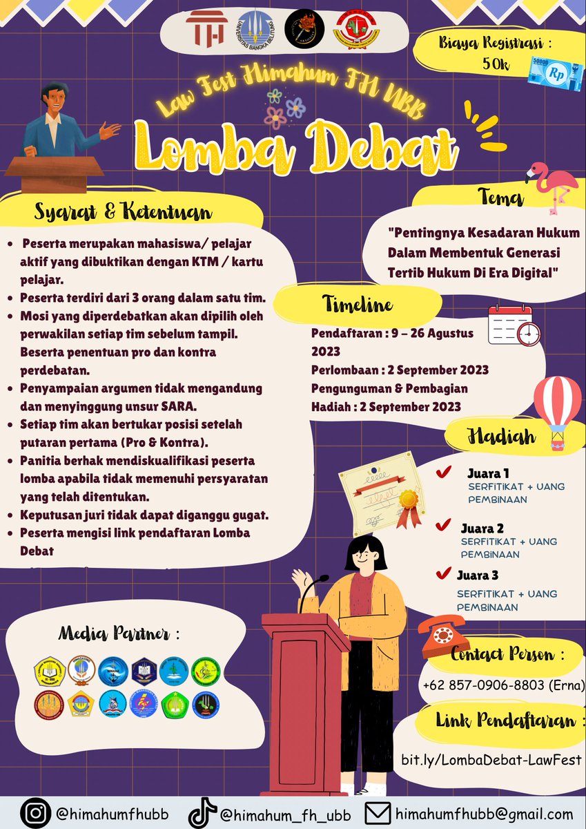 PSasing23's tweet photo. Haloo semuanyaaa! Yuk buruan ikutin lomba-lomba seru Ini untuk mengisi liburan kalian! 

#lomba #posterdesign #puisi #Debate #sasingubb https://t.co/1lebhdb7mg