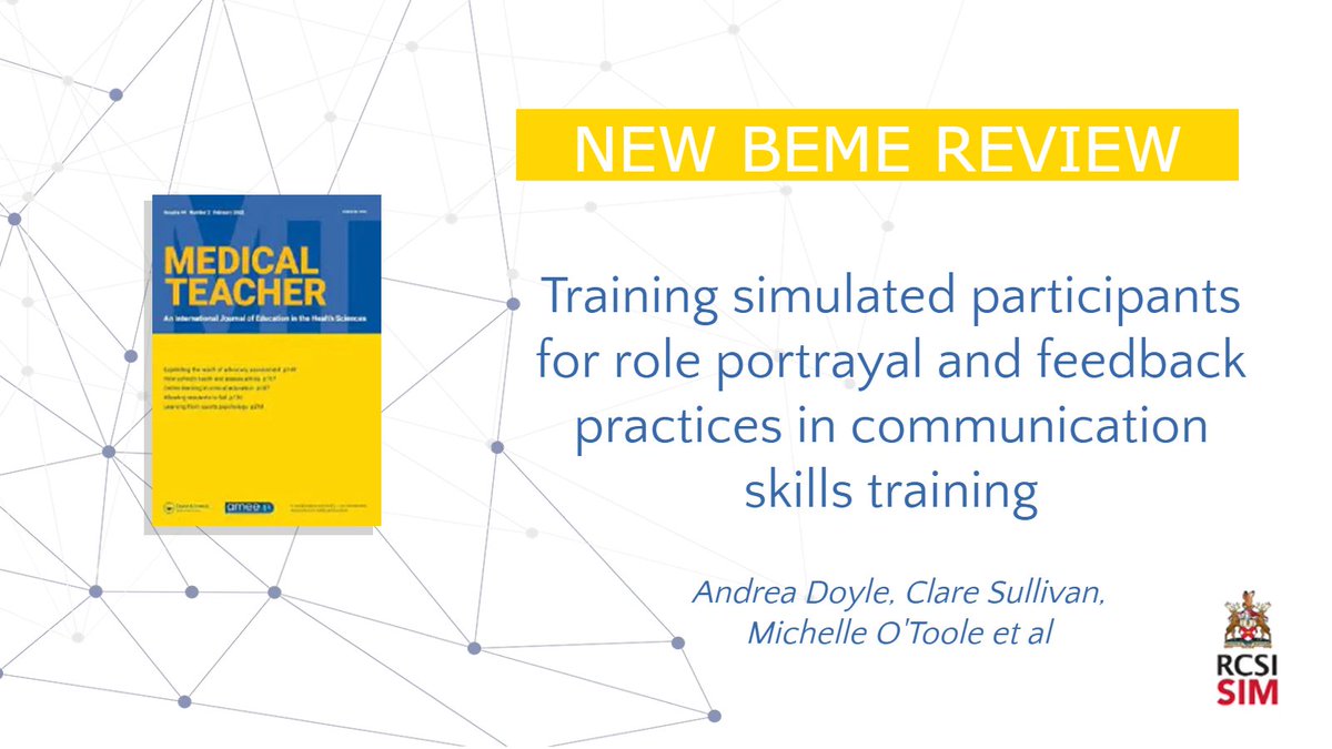 RCSI_SIM's tweet photo. 📚 Publication Alert 📚

We're delighted to see our @RCSI_Irl  BEME scoping review in the latest @MedTeachJournal! Huge congratulations to @AndreaJaneDoyle @cc_sull1 @mrsot13 and all the authors who worked so hard to bring this review to print

https://t.co/oQkX2Vtbvo https://t.co/m4AYonB1Vu