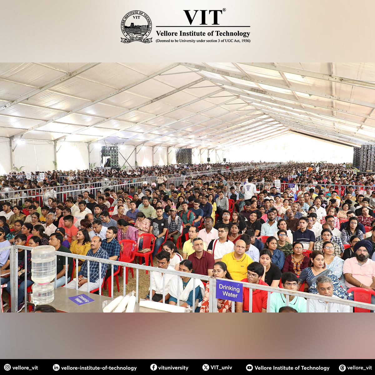 VIT_univ's tweet photo. New Faces! New Beginnings!
Today (11/08/2023), we welcomed the new faces from #classof2027 during the #induction ceremony at #VIT for the #BTech in #Biotechnology and #CSE with specialization programmes with complete zest & joy.
#VITEEE #Freshers #HelloVIT #WelcomeFreshers https://t.co/ezBf6gZrST
