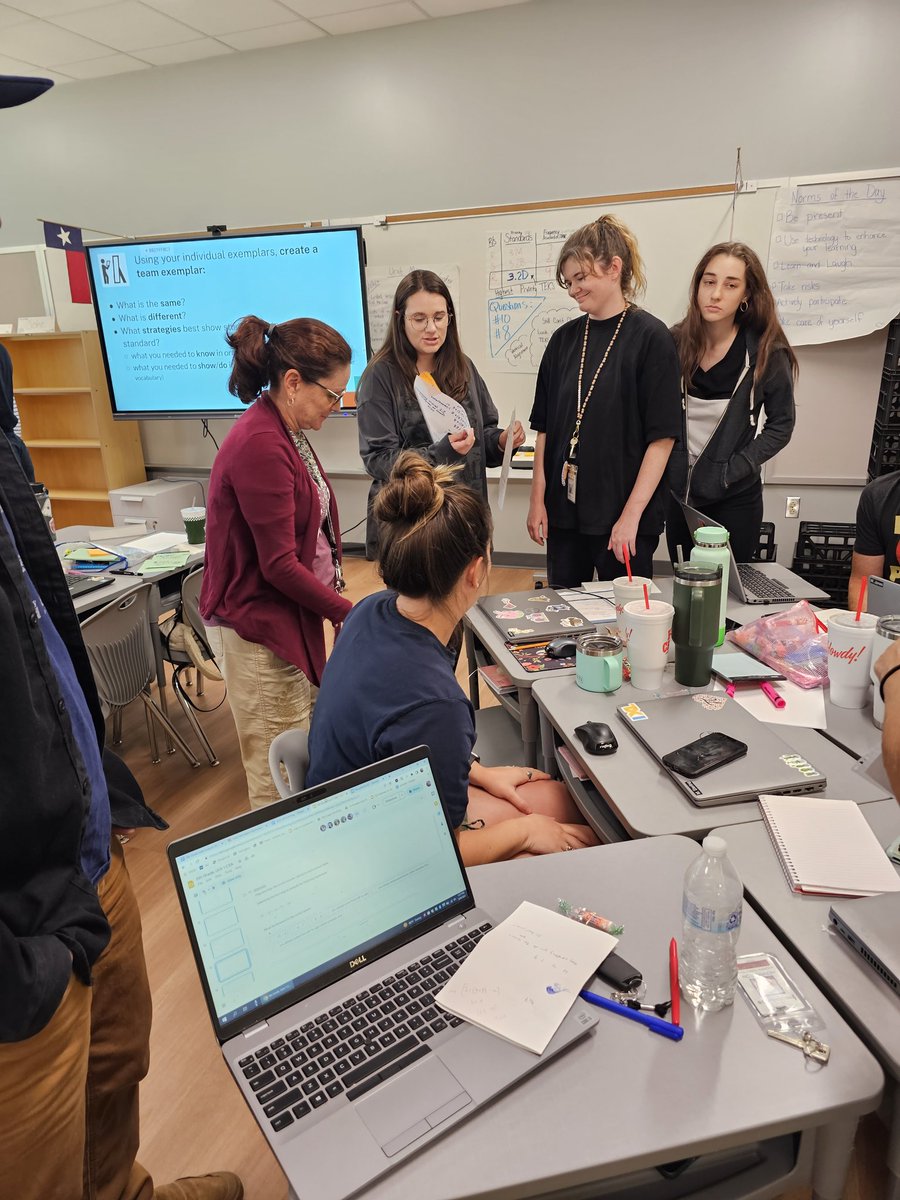 Educators collaborating and rehearsing at Day 3 of #DDI in #PLCs at #RRISD. So excited to see this process used across the district 💙🩵🩶