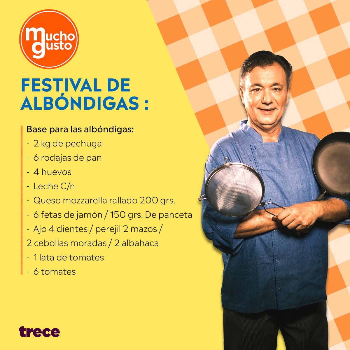MuchoGustoPy's tweet photo. 🍝 SALIÓ UN FESTIVAL DE ALBÓNDIGAS 🍝

▪️ Mirá el plato que hoy presentó #JavierRocca delicioso, único y encima, ideal para compartirlo en familia.

▪️ Te dejamos la receta al final.

#MuchoGustoPy https://t.co/mkLqqgdRcf