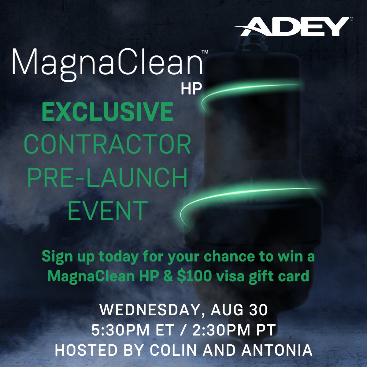 ADEY_NA_'s tweet image. Register for our upcoming pre-launch webinar all about our NEW MagnaClean™ HP Filter.  

Join us on August 30, 2023, 5:30 PM Eastern Time (US and Canada) to learn more. 

Click bit.ly/3Kv8497 to save your seat TODAY.

 #MagnaCleanHP #LowTemperatureSystems