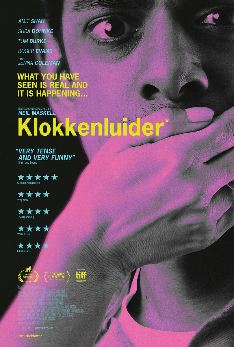 Check out this exclusive new poster for #Klokkenluider, a darkly comedic thriller about a government whistleblower in hiding – directed by Bull and Kill List star Neil Maskell, and executive-produced by Ben Wheatley. In cinemas 1 Sept. Watch the trailer: youtube.com/watch?app=desk…