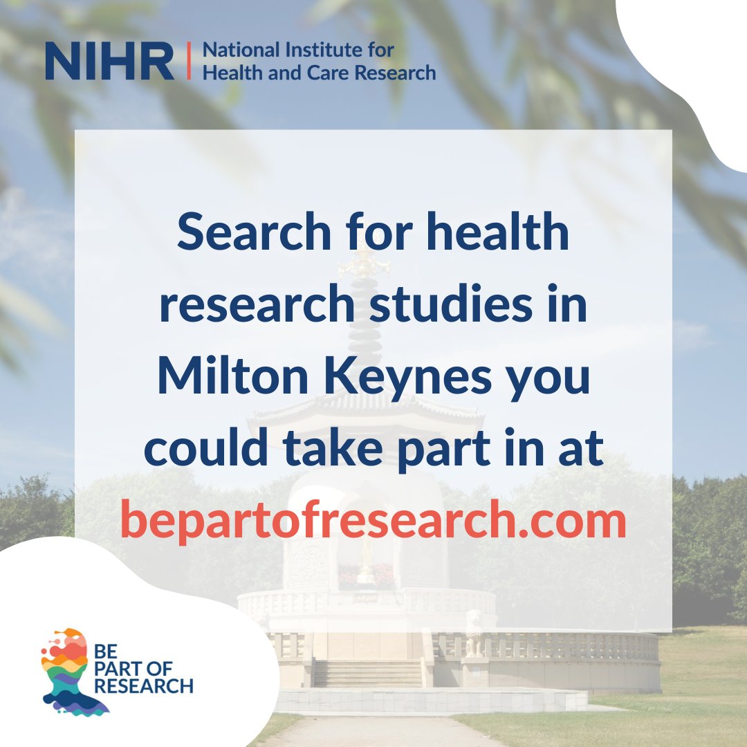 👨🏽‍⚕️ Live in Milton Keynes and want to help others? 👩🏼‍⚕️

You can volunteer to take part in a health research study. 

Search 'Be Part of Research' for studies seeking volunteers.

#BePartofResearch #miltonkeynes @mkcouncil