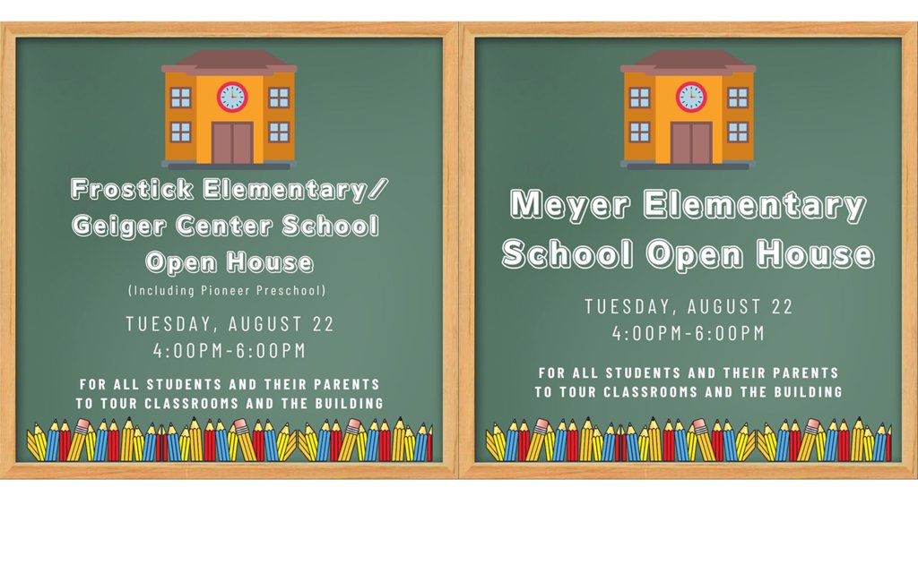 CroslexSchools's tweet photo. Open Houses are Nearly Here!  
Tuesday, August 22:
4:00 - 6:00 p.m. Frostick/Geiger/Meyer Open Houses
5:00 - 7:00 p.m. Middle School/High School/Pioneer High School Open Houses https://t.co/zq7HUHaAMc