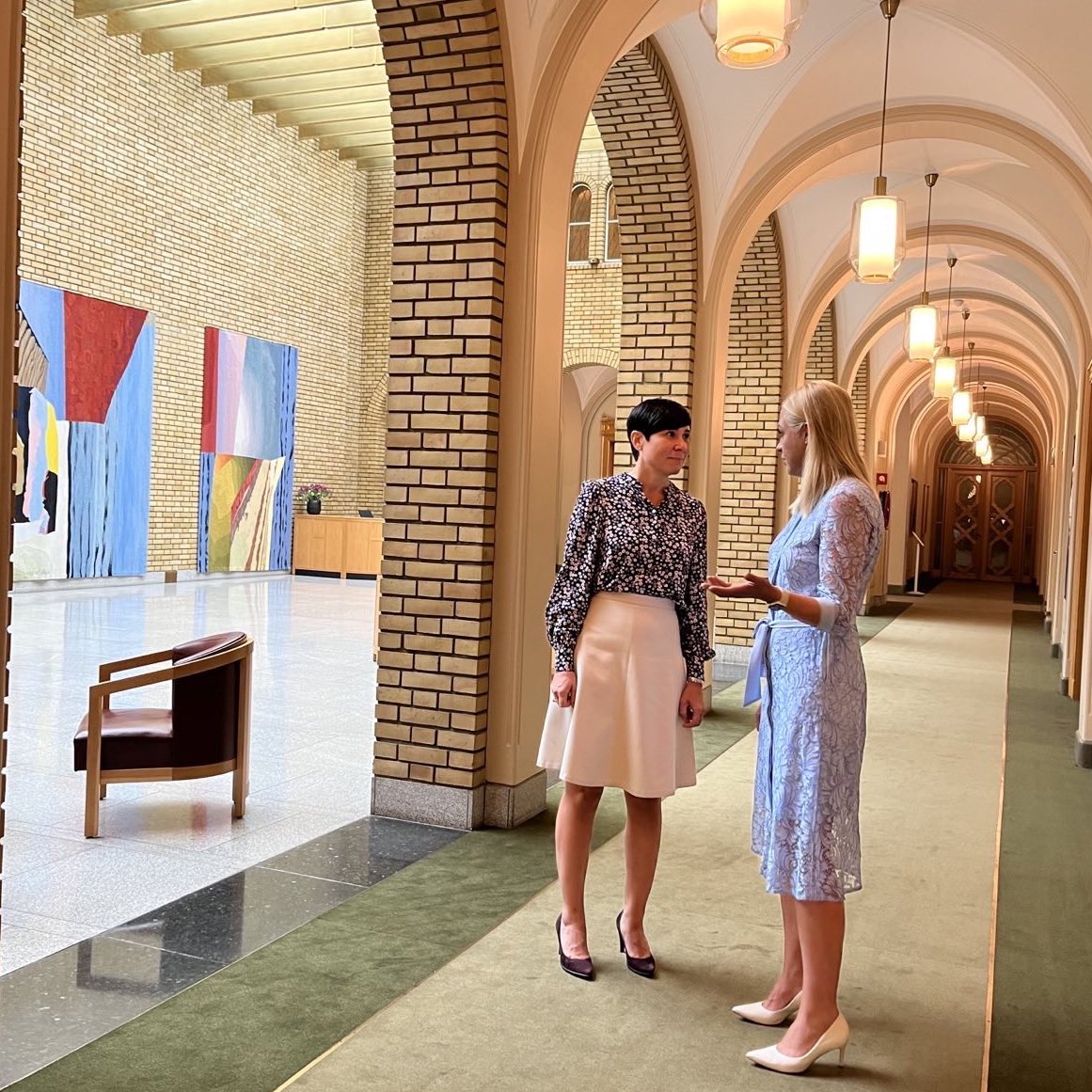 FM <a href="/elinavaltonen/">Elina Valtonen</a>: Pleased to meet with Ine Eriksen Søreide, the Chair of the Norwegian Parliament’s Standing Committee on Foreign Affairs and Defence. Very good discussions on current regional security issues. Close 🇫🇮-🇳🇴 cooperation continues.